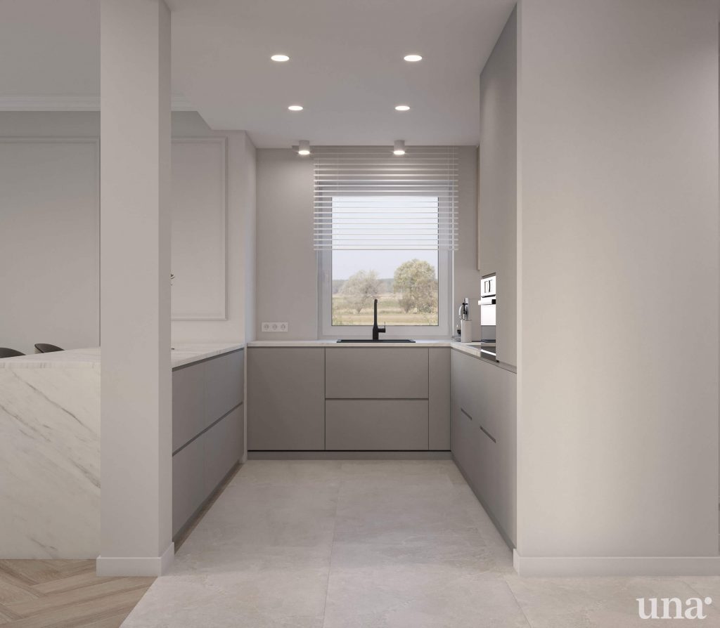 projekt kuchni meble w kolorze kaszmiru